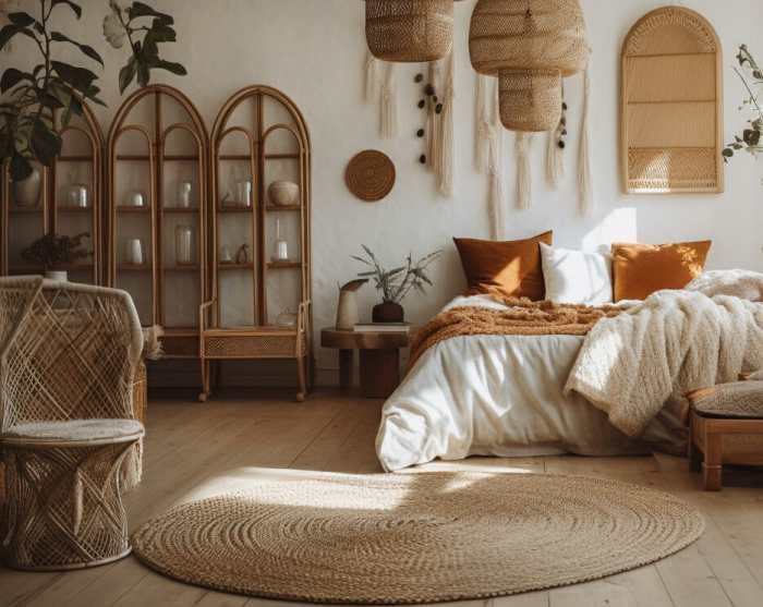 Bedroom bohemian interior design