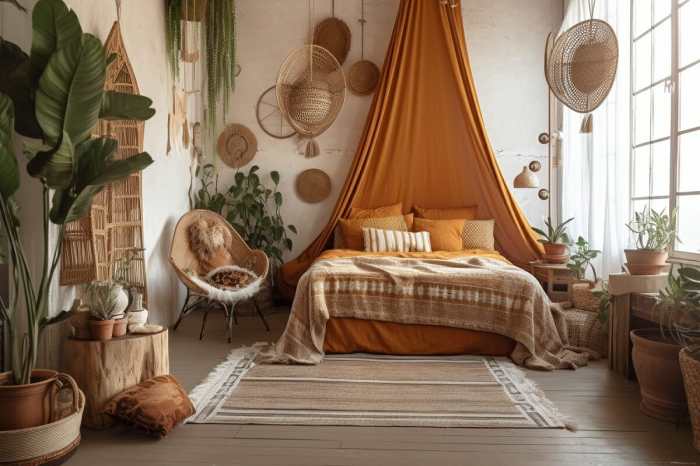 Bedroom bohemian interior design