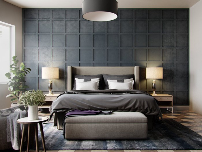 Bedroom interior design grey