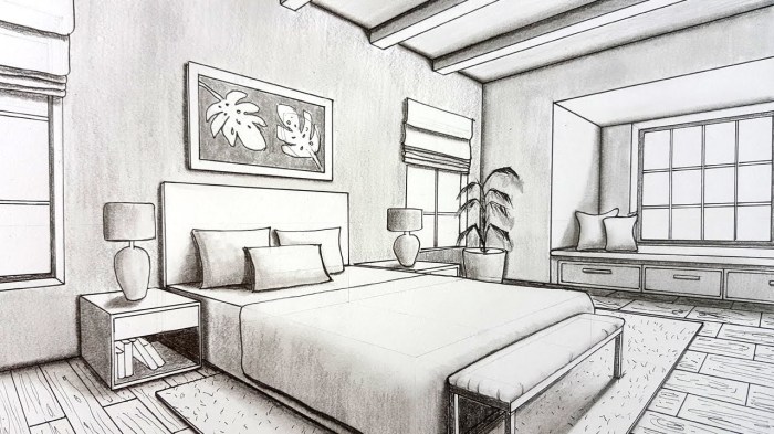 Bedroom interior design drawing